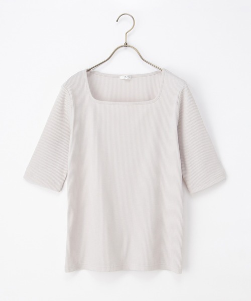 ハニさら・接触冷感・UVカット】スクエアネックトップス（Tシャツ