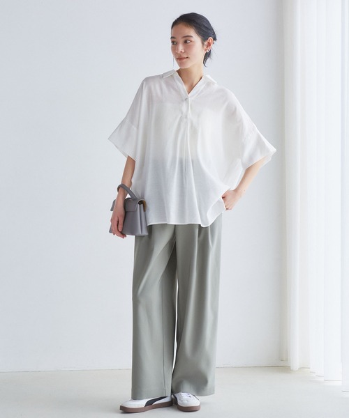 セール】【WEB限定】バックシャンスキッパーブラウス（シャツ