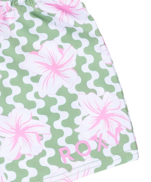 ROXY（ロキシー）の「PARTY WAVES BOARDSHO /ロキシーキッズウエストゴムハイビスカス柄ボードショーツ（水着）（水着・キッズ・グリーン・130/140/150）」の2枚目の写真