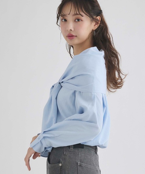 fifth(フィフス)の「オフショルデザインブラウス(シャツ/ブラウス・レディース・ライトブルー/オフホワイト・M)」の14枚目の写真