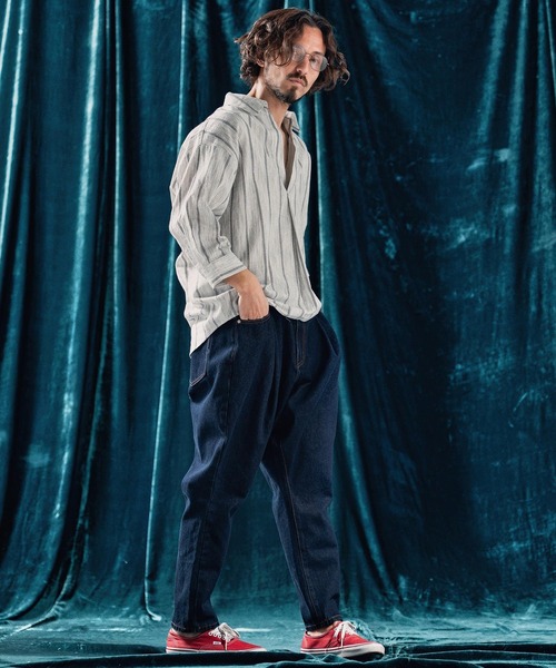 ANGENEHM(アンゲネーム)の「mp13339-Balloon silhouette denim pants デニムパンツ(デニムパンツ・メンズ・インディゴブルー・S/M/L)」の7枚目の写真