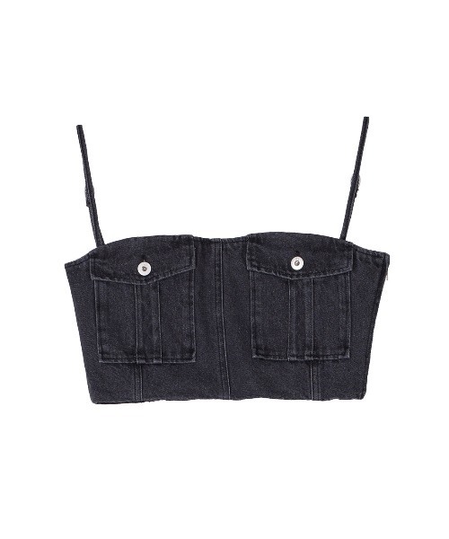 Ameri(アメリ)の「BUSTIER DENIM SET ROMPERS(サロペット/オーバーオール・レディース・インディゴブルー/ブラック・24inch/25inch/26inch)」の8枚目の写真