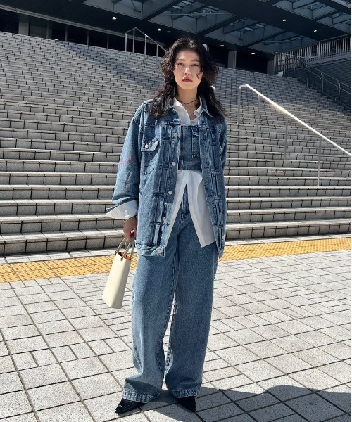 セール】BUSTIER DENIM SET ROMPERS（サロペット/オーバーオール