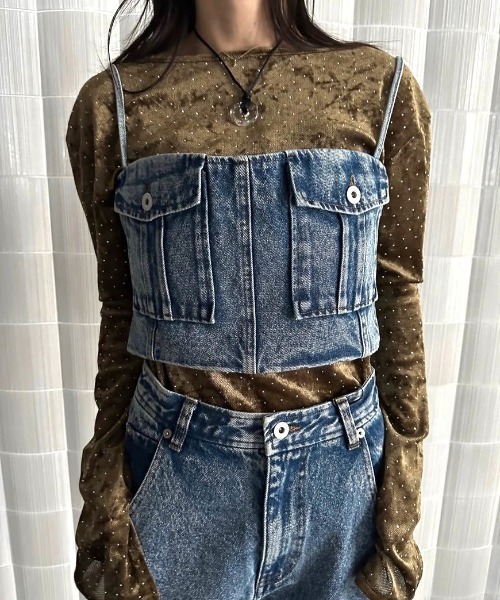 サロペット・オーバーオール・オールインワン AmeriVINTAGE BILLIE OVERLAP ROMPERS Ameri（アメリ）の「BILLIE OVERLAP ROMPERS（パンツドレス