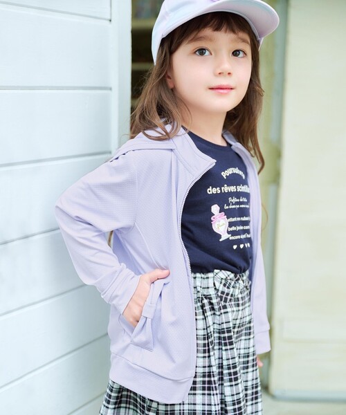 ANY（エニィ）の「UVカット リボンパーカー（その他アウター・キッズ・ネイビー系/サックスブルー系/ライラック系・140/150/160）」の2枚目の写真