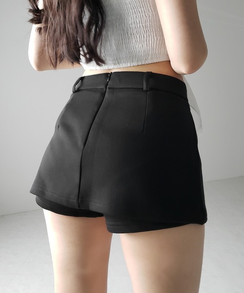 me+em select(ミームセレクト)の「【 2color 】レイヤードマイクロミニスカパン / layered micro mini skirt pants(スカート・レディース・グレー/ブラック・MEDIUM/SMALL/LARGE)」の6枚目の写真