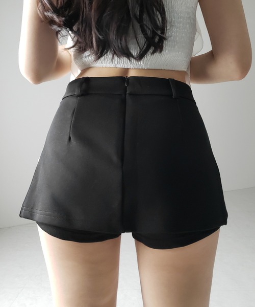 me+em select(ミームセレクト)の「【 2color 】レイヤードマイクロミニスカパン / layered micro mini skirt pants(スカート・レディース・グレー/ブラック・MEDIUM/SMALL/LARGE)」の7枚目の写真