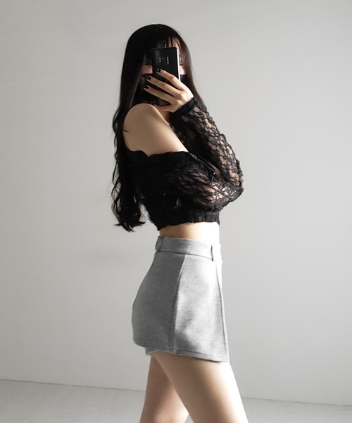 me+em select(ミームセレクト)の「【 2color 】レイヤードマイクロミニスカパン / layered micro mini skirt pants(スカート・レディース・グレー/ブラック・MEDIUM/SMALL/LARGE)」の16枚目の写真