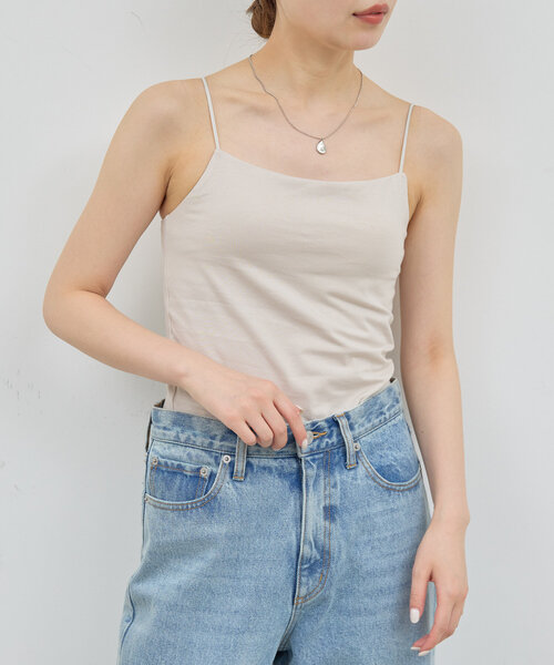 GALLARDAGALANTE（ガリャルダガランテ）の「【La nature linge】ベア天竺キャミソール（その他アンダーウェア/インナー・レディース・ブラック/ホワイト/ライトグレー・0/1）」の2枚目の写真