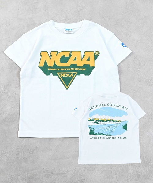 NCAA（エヌシーエーエー）の「【NCAA】別注ロゴTee /KIDS(80～120cm)（Tシャツ/カットソー・キッズ・ホワイト/キナリ・120/110/100/90/80）」の2枚目の写真