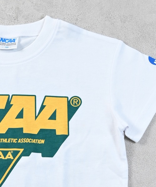 NCAA（エヌシーエーエー）の「【NCAA】別注ロゴTee /KIDS(80～120cm)（Tシャツ/カットソー・キッズ・ホワイト/キナリ・120/110/100/90/80）」の3枚目の写真