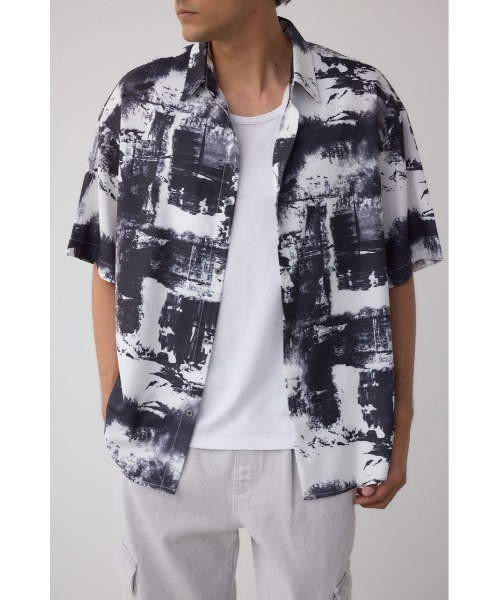 AZUL by moussy（アズールバイマウジー）の「ジョーゼットバリアスシャツ（シャツ/ブラウス・メンズ・ブラック系その他/ホワイト系その他/グレー系その他・MEDIUM/LARGE）」の2枚目の写真