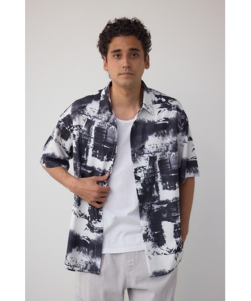 AZUL by moussy（アズールバイマウジー）の「ジョーゼットバリアスシャツ（シャツ/ブラウス・メンズ・ブラック系その他/ホワイト系その他/グレー系その他・MEDIUM/LARGE）」の5枚目の写真