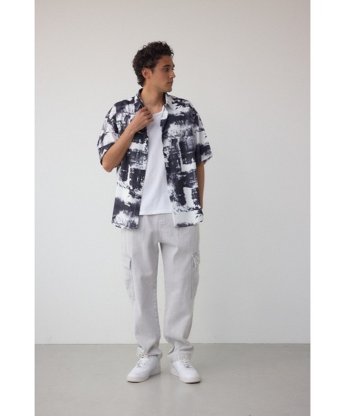 AZUL by moussy（アズールバイマウジー）の「ジョーゼットバリアスシャツ（シャツ/ブラウス・メンズ・ブラック系その他/ホワイト系その他/グレー系その他・MEDIUM/LARGE）」の6枚目の写真