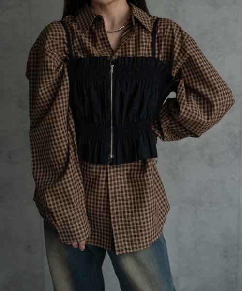 CREARE -LINO-（クレアーレリノ）の「〈レディース商品〉シャーリングビスチェ（チューブトップ・レディース・ベージュ/ホワイト/グレー/ブラック・FREE）」の21枚目の写真