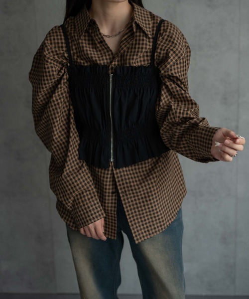 CREARE -LINO-（クレアーレリノ）の「〈レディース商品〉シャーリングビスチェ（チューブトップ・レディース・ベージュ/ホワイト/グレー/ブラック・FREE）」の22枚目の写真