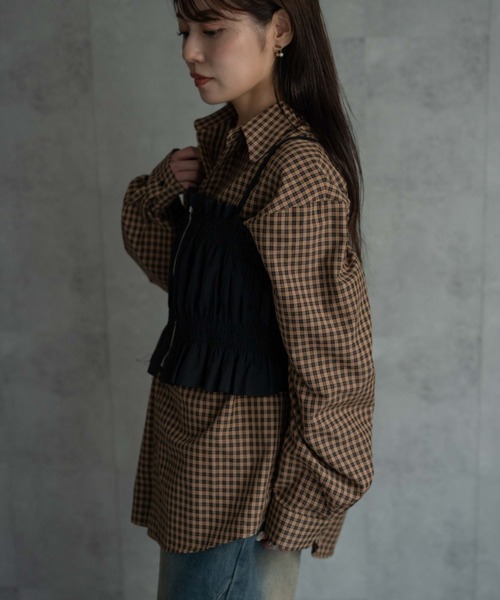 CREARE -LINO-（クレアーレリノ）の「〈レディース商品〉シャーリングビスチェ（チューブトップ・レディース・ベージュ/ホワイト/グレー/ブラック・FREE）」の9枚目の写真