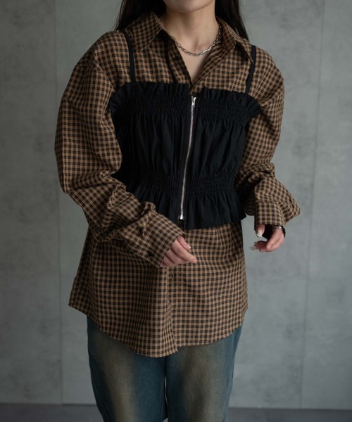 CREARE -LINO-（クレアーレリノ）の「〈レディース商品〉シャーリングビスチェ（チューブトップ・レディース・ベージュ/ホワイト/グレー/ブラック・FREE）」の11枚目の写真