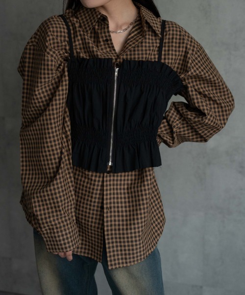 CREARE -LINO-（クレアーレリノ）の「〈レディース商品〉シャーリングビスチェ（チューブトップ・レディース・ベージュ/ホワイト/グレー/ブラック・FREE）」の20枚目の写真