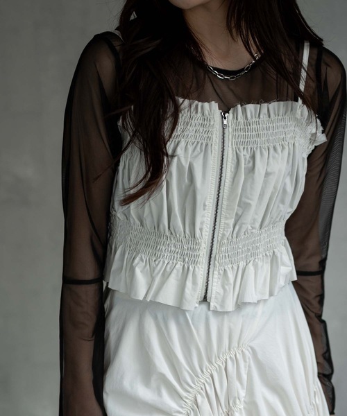 CREARE -LINO-（クレアーレリノ）の「〈レディース商品〉シャーリングビスチェ（チューブトップ・レディース・ベージュ/ホワイト/グレー/ブラック・FREE）」の19枚目の写真