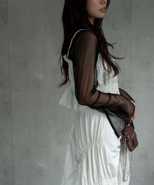 CREARE -LINO-（クレアーレリノ）の「〈レディース商品〉シャーリングビスチェ（チューブトップ・レディース・ベージュ/ホワイト/グレー/ブラック・FREE）」の12枚目の写真