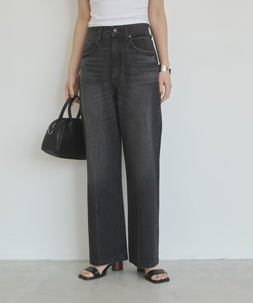 ANGIE（アンジー）の「ハイウエスト ワイド ストレート デニム  パンツ《詳細動画あり》（デニムパンツ・レディース・ライトベージュ/ブラック系その他/ブルー/ネイビー・SMALL/MEDIUM/LARGE）」の17枚目の写真