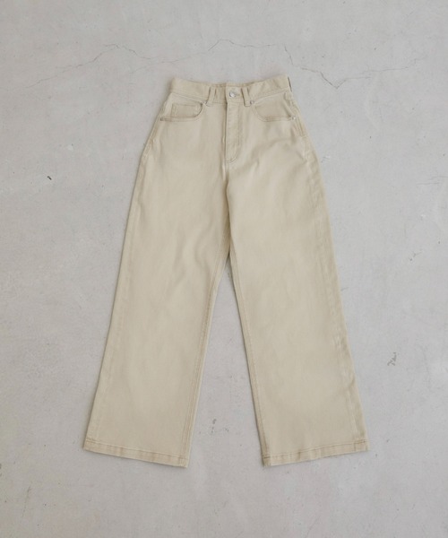 ANGIE（アンジー）の「ハイウエスト ワイド ストレート デニム  パンツ《詳細動画あり》（デニムパンツ・レディース・ライトベージュ/ブラック系その他/ブルー/ネイビー・SMALL/MEDIUM/LARGE）」の13枚目の写真