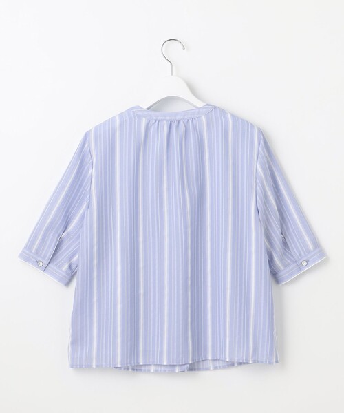 J.PRESS Ladies（J.プレス レディス）の「【洗える】SHEERストライプ クルーネック ブラウス（シャツ/ブラウス・レディース・ホワイト系1/サックスブルー系1・XS）」の11枚目の写真