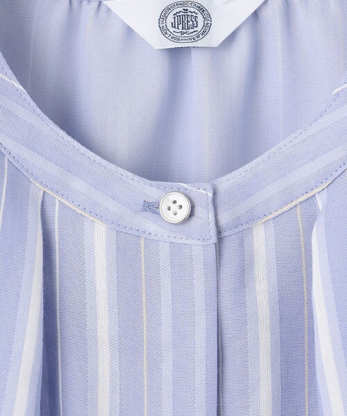 J.PRESS Ladies（J.プレス レディス）の「【洗える】SHEERストライプ クルーネック ブラウス（シャツ/ブラウス・レディース・ホワイト系1/サックスブルー系1・XS）」の16枚目の写真