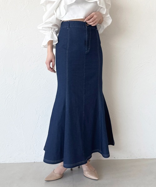 apres jour（アプレジュール）の「デニムマーメイドスカート（スカート・レディース・ブラック/インディゴブルー・SMALL/LARGE/MEDIUM）」の15枚目の写真