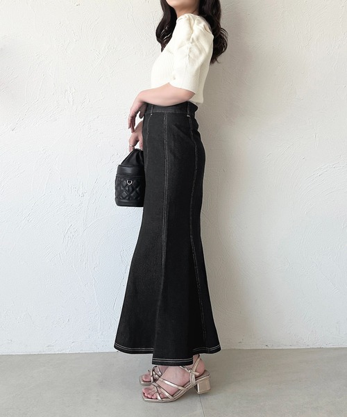 apres jour（アプレジュール）の「デニムマーメイドスカート（スカート・レディース・ブラック/インディゴブルー・SMALL/LARGE/MEDIUM）」の13枚目の写真