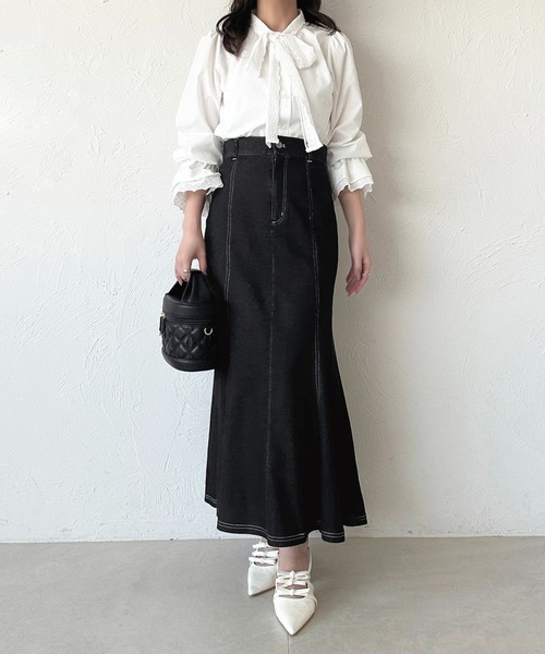 apres jour（アプレジュール）の「デニムマーメイドスカート（スカート・レディース・ブラック/インディゴブルー・SMALL/LARGE/MEDIUM）」の11枚目の写真