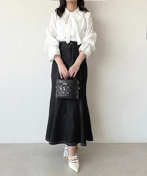 apres jour（アプレジュール）の「デニムマーメイドスカート（スカート・レディース・ブラック/インディゴブルー・SMALL/LARGE/MEDIUM）」の12枚目の写真