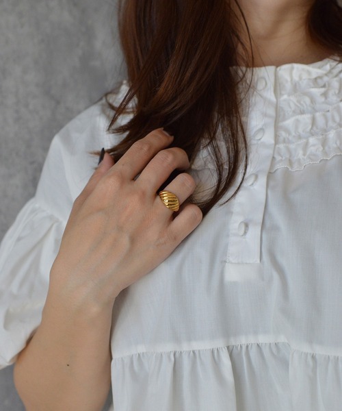 BROTHERHOOD(ブラザーフッド)の「【earyear】Petite Croissant design peti Volume Ring(リング・レディース・ゴールド/シルバー・MEDIUM/SMALL/LARGE)」の1枚目の写真