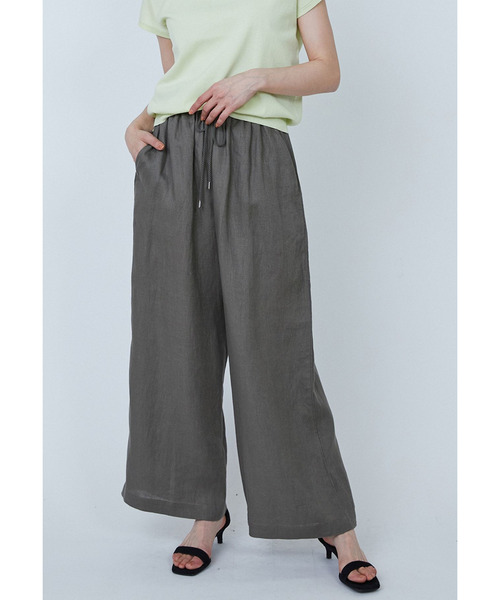 1er Arrondissement(プルミエアロンディスモン)の「ウォッシュリネンイージーパンツ(その他パンツ・レディース・ブラック系その他3/モカ・36/38)」の2枚目の写真