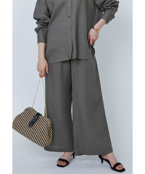 1er Arrondissement(プルミエアロンディスモン)の「ウォッシュリネンイージーパンツ(その他パンツ・レディース・ブラック系その他3/モカ・36/38)」の21枚目の写真