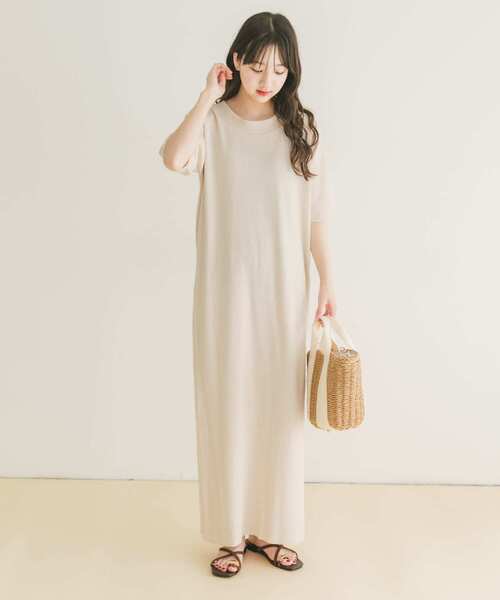 ITEMS URBANRESEARCH（アイテムズ アーバンリサーチ）の「セルフカットTシャツワンピース（ワンピース・レディース・ブラウン/グリーン/ホワイト系その他・FREE）」の5枚目の写真