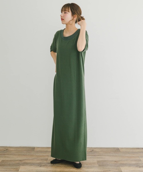 ITEMS URBANRESEARCH（アイテムズ アーバンリサーチ）の「セルフカットTシャツワンピース（ワンピース・レディース・ブラウン/グリーン/ホワイト系その他・FREE）」の13枚目の写真