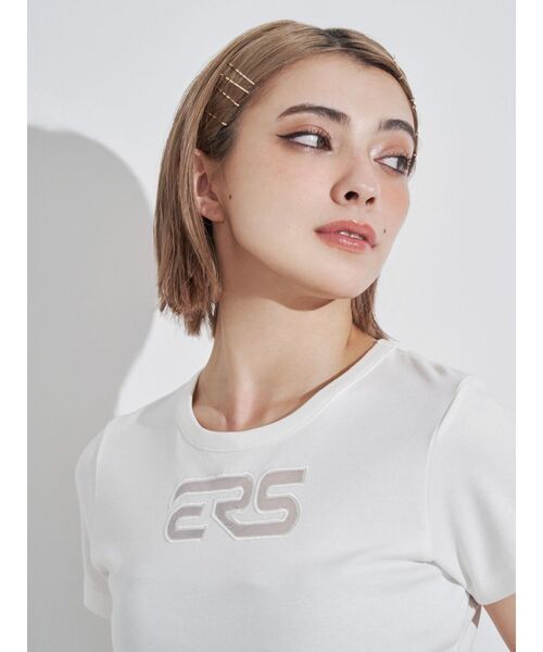 EVRIS（エヴリス）の「ERSカッティングショートTシャツ（Tシャツ/カットソー・レディース・ホワイト/レッド/ブラック・FREE）」の5枚目の写真