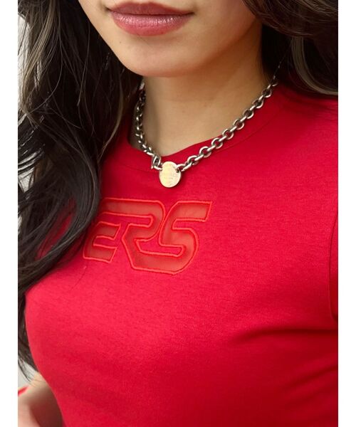 EVRIS（エヴリス）の「ERSカッティングショートTシャツ（Tシャツ/カットソー・レディース・ホワイト/レッド/ブラック・FREE）」の10枚目の写真