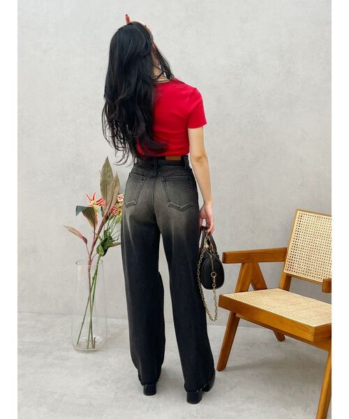 EVRIS（エヴリス）の「ERSカッティングショートTシャツ（Tシャツ/カットソー・レディース・ホワイト/レッド/ブラック・FREE）」の15枚目の写真