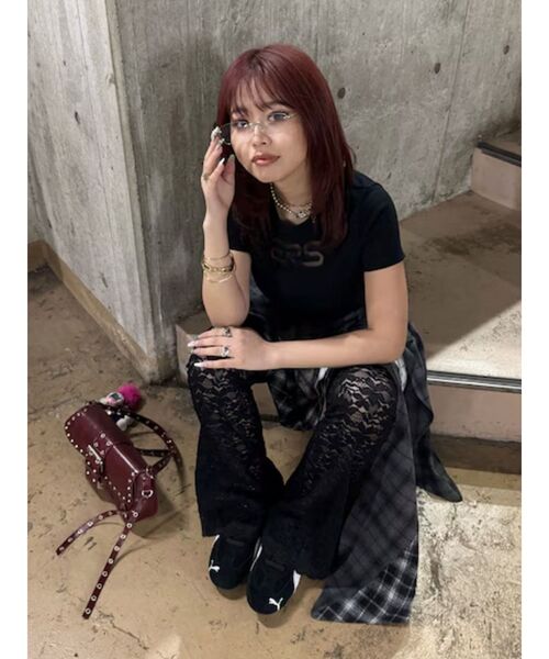 EVRIS（エヴリス）の「ERSカッティングショートTシャツ（Tシャツ/カットソー・レディース・ホワイト/レッド/ブラック・FREE）」の16枚目の写真