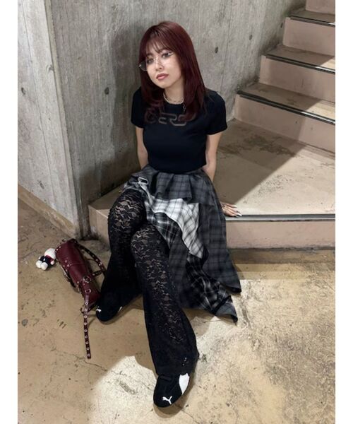 EVRIS（エヴリス）の「ERSカッティングショートTシャツ（Tシャツ/カットソー・レディース・ホワイト/レッド/ブラック・FREE）」の17枚目の写真