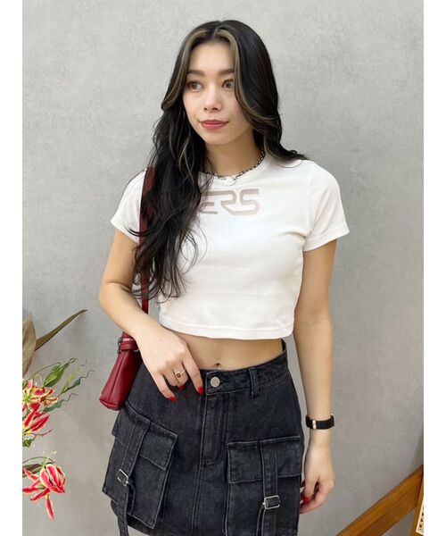 EVRIS（エヴリス）の「ERSカッティングショートTシャツ（Tシャツ/カットソー・レディース・ホワイト/レッド/ブラック・FREE）」の20枚目の写真