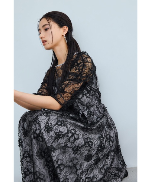 セール】スパンコールフラワーレースドレス 結婚式 成人式