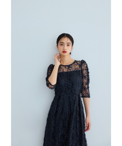 niana(ニアナ)の「スパンコールフラワーレースドレス 結婚式 成人式 二次会 同窓会 パーティードレス オケージョンドレス お呼ばれワンピース(ドレス・レディース・ブラック/ベージュ/ネイビー・S/M)」の18枚目の写真