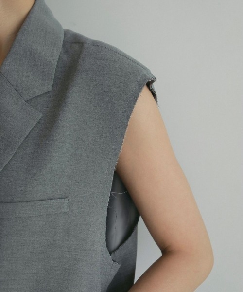 「anuke」 ベスト 38inch グレー レディース anuke アンヌーク Cutoff Twill Vest グレー ベスト 38 レディース