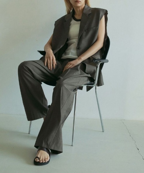 anuke／Cutoff Over Vest 36サイズ　ブラウン anuke（アンヌーク）の「anuke Cutoff Over Vest（ベスト）」 - WEAR