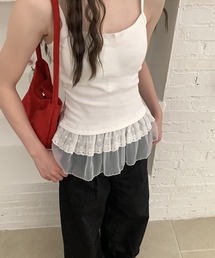 Chiina（チーナ）の「Chiina / チュールレイヤードキャミソール（キャミソール）」