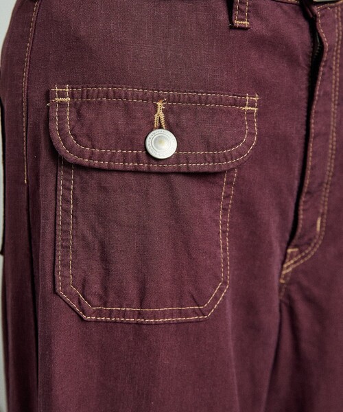 FREAK'S STORE(フリークスストア)の「SOMETHING × FREAK'S STORE/サムシング 別注 Summer Marine Pants/マリンパンツ/デニムワイドデニム/リネンレーヨンパンツ(デニムパンツ・レディース・ワイン/ネイビー/ベージュ・SMALL/MEDIUM)」の11枚目の写真